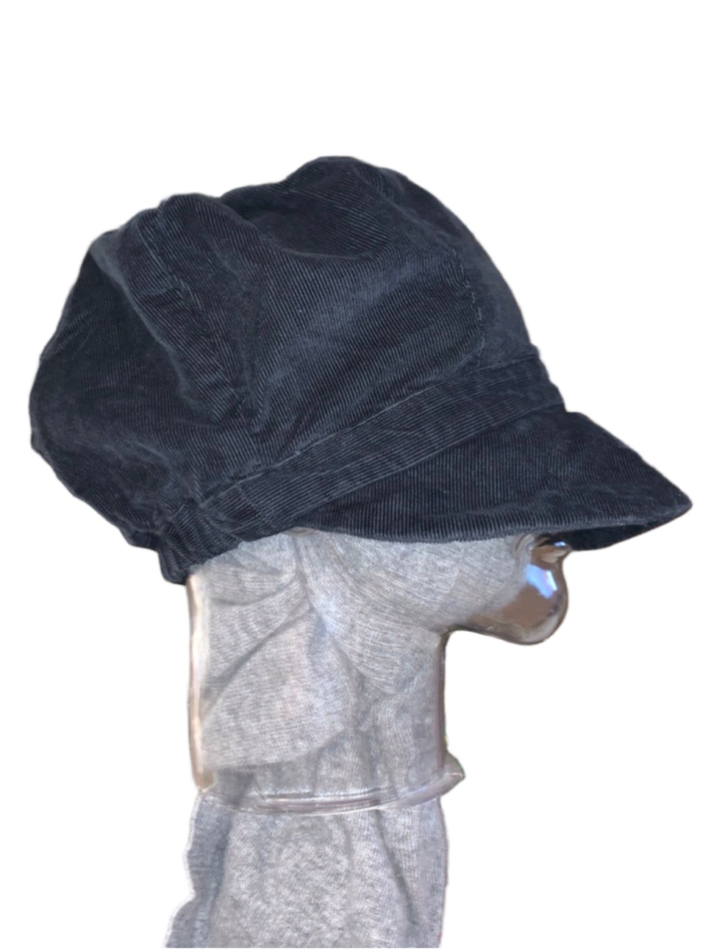 Women's Unbranded Black Corduroy Newsboy Hat One Size